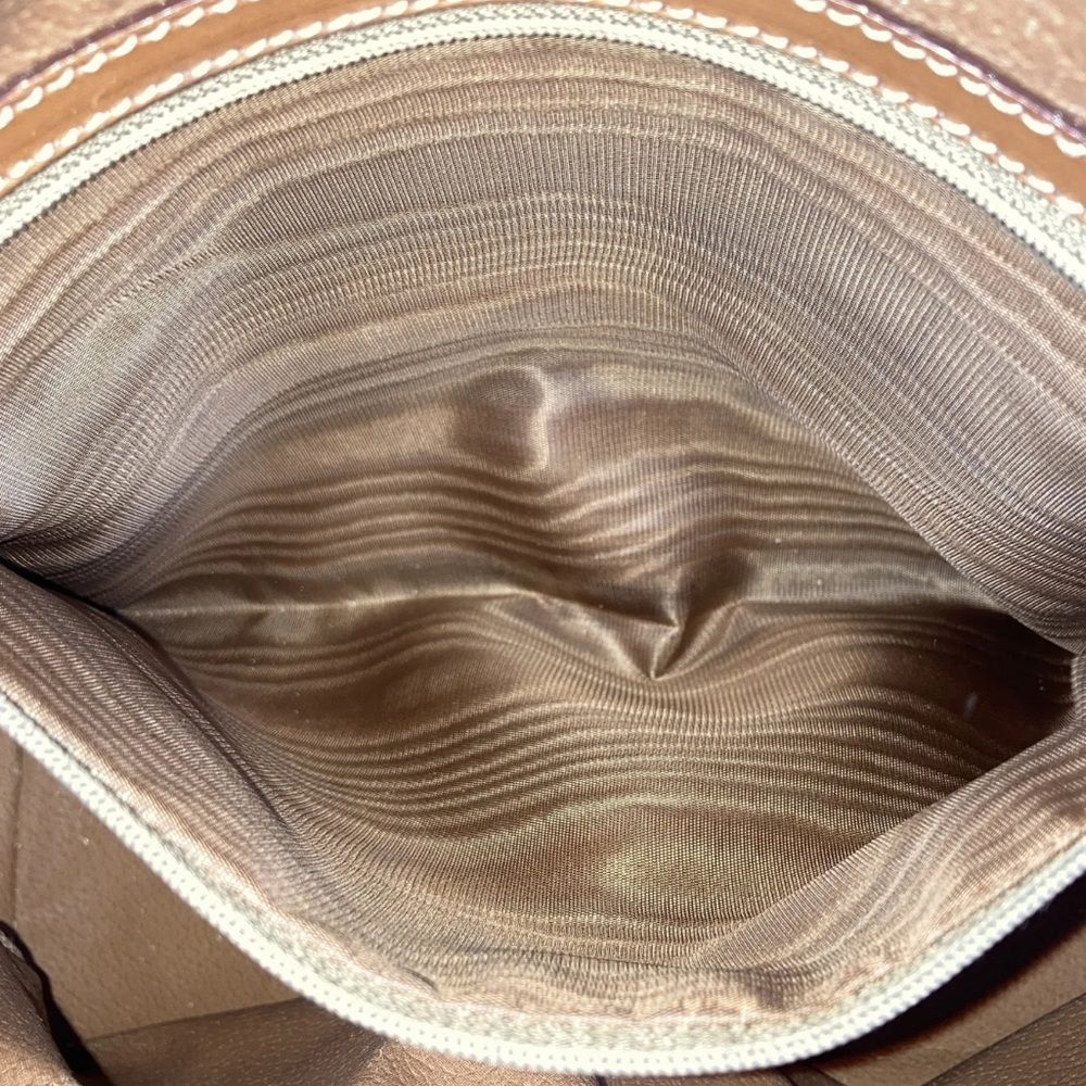 CELINE Macadam Blason Triumph Dark Brown Hand Bag Leather Stripes Authentic - Picture 8 of 17